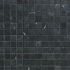 Nero Marquina Black Marble 1" Grid Square Mosaic Backsplash Tile Honed, 1 sheet