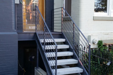 Modern Gray Entrance Stair & Interior Railings