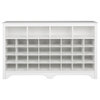 Trent Home Engineered Wood 36 Cubby Versatile Wooden Shoe Cubby Console in White