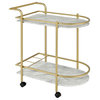 Coaster Desiree Contemporary Metal Rack Bar Cart with Casters in Gold