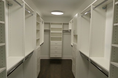 Example of a dark wood floor bedroom design in Chicago