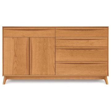 Copeland Catalina 4 Drawers, 1 Drawer, 2 Doors On Left Buffet, Natural Cherry