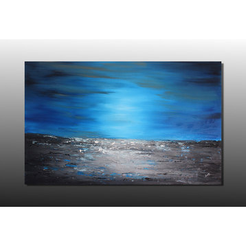 48"x30" Artwork " Mystic Blue" Original Large Modern beach seascape Painting