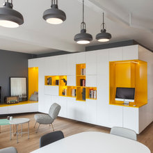 Casas Houzz: Un piso masculino y lúdico para un padre y su hijo