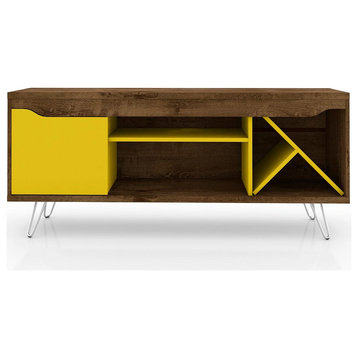 Baxter 53.54" TV Stand in Rustic Brown and Yellow