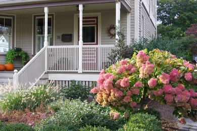 This is an example of a large victorian porch design in Boston.