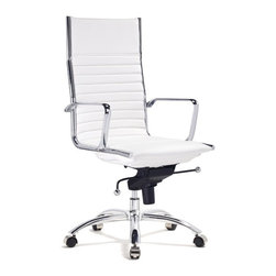 Hudson High Back Office Chair White - Armchairs And Accent Chairs