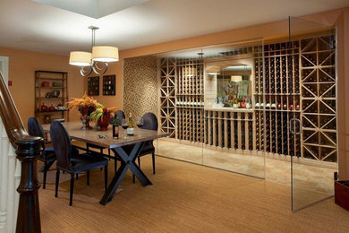 Example of a large transitional wine cellar design in Philadelphia