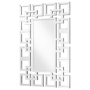 Elegant Sparkle 31.5" Contemporary Rectangle Mirror, Clear