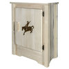 Montana Woodworks Homestead Wood Accent Cabinet with Bronc Design in Natural