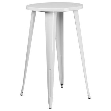 Flash Furniture 24" Round Metal Bar Table in White