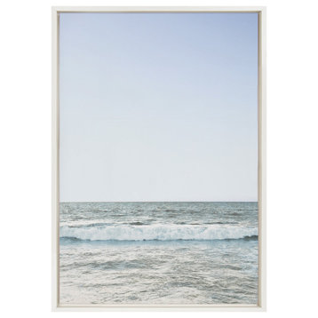 Sylvie Pale Blue Sea Framed Canvas by The Creative Bunch Studio, White 23x33
