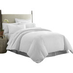 ienjoy Home - Home Collection Ultra-Soft Luxury Duvet Set, Full/Queen, White - The Ultra Soft Luxury Duvet Set brings a cozy feel to the bed and a colorful accent to the bedroom. The set fits both full and queen beds and includes a duvet cover as well as two pillow shams. Made with imported microfiber, the white-colored pieces are exceptionally soft, as well as wrinkle free, hypoallergenic and antimicrobial.