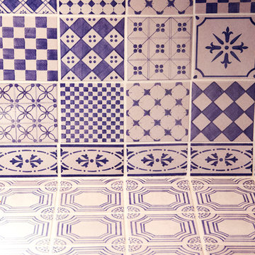 Crédence: les mélange de carreaux de faience