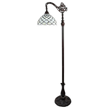 Tiffany Style Jeweled Reading Floor Lamp, 62" Tall
