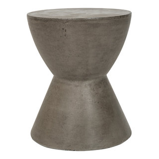 Safavieh Haruki Outdoor Modern Concrete Round Accent Table - Dark Grey