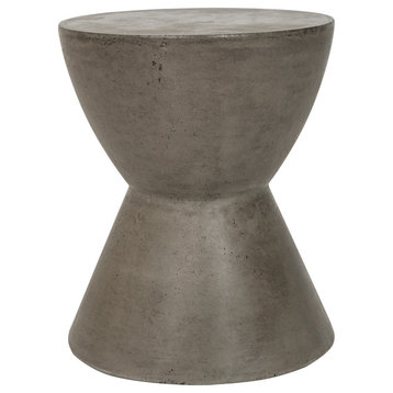 Athena Concrete Accent Table - Dark Grey