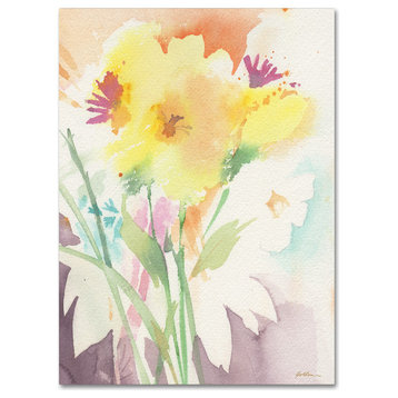 Sheila Golden 'Yellow Flower Blossoming' Canvas Art, 24"x32"