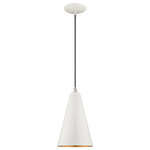Livex Lighting - Livex Lighting 41175-69 Metal Shade - 7.38" One Light Mini Pendant - Featuring a clean and crisp modern look. This miniMetal Shade 7.38" On Shiny White Shiny Wh *UL Approved: YES Energy Star Qualified: n/a ADA Certified: n/a  *Number of Lights: Lamp: 1-*Wattage:60w Medium Base bulb(s) *Bulb Included:No *Bulb Type:Medium Base *Finish Type:Shiny White
