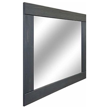 Classic Gray Natural Rustic Style Vanity Mirror , 36"x30"