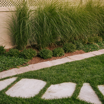 Natural Stone Patio with Fireplace