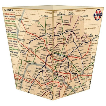 Paris Metro Map Wastepaper Basket