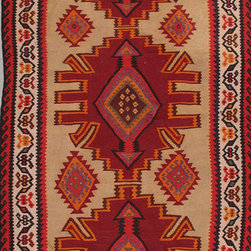 Persian Shiraz Kilim 5'4 X 10'8 - Area Rugs
