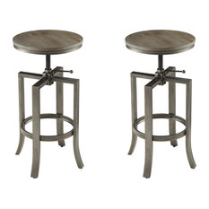Coaster Home Furnishings - 10181 Industrial Bar With Swivel Adjustable Height Mechanism, Set of 2 - Bar Stools and Counter Stools