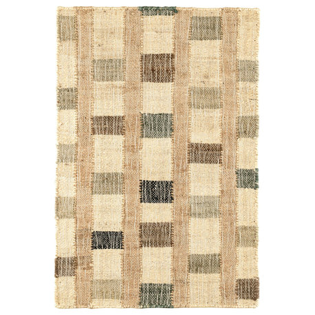 Dash and Albert Mosaic Blue Handwoven Jute Rug, Blue, 2' x 3'