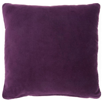 16"x16" Nourison Solid Velvet Throw Pillow, Purple