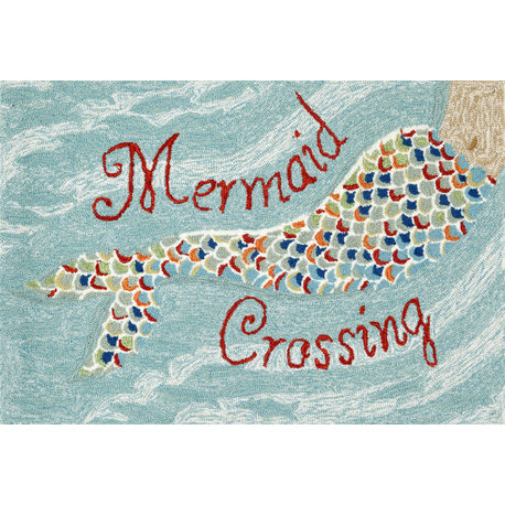 Frontporch Mermaid Crossing Indoor/Outdoor Rug Water 2'x3'