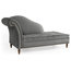 Medici Button-Tufted Chaise Lounge, Grey, Bronze Tacks