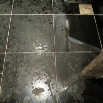 Commercial bathroom floor restoration - BEFORE