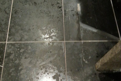 Commercial bathroom floor restoration - BEFORE