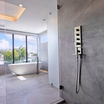 Final Construction Private Waterfront Custom Home in Boca Raton