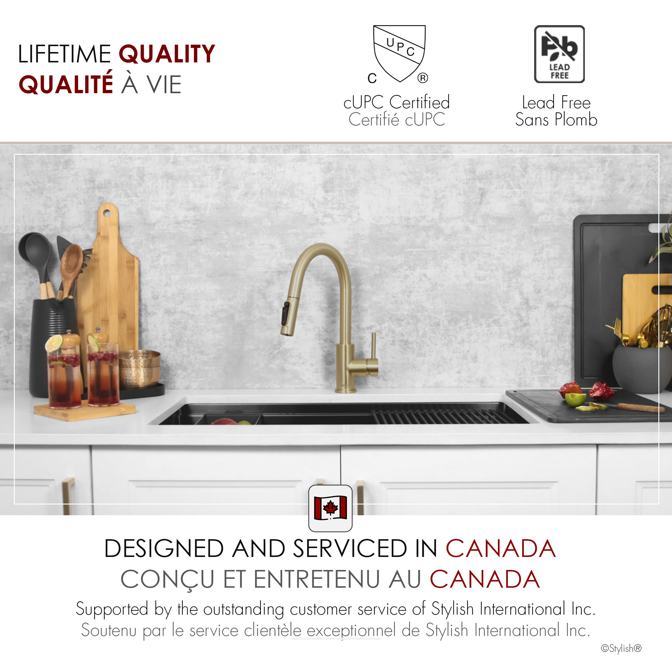 Single Handle Pull Down Kitchen Faucet With Reversible Osmosis, Brushed Gold
