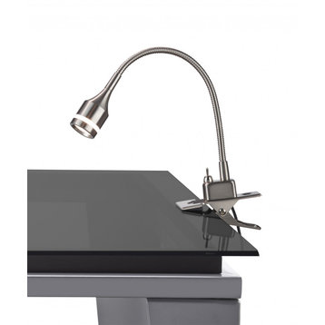 Brushed Steel Metal Led Adjustable Clip Lamp