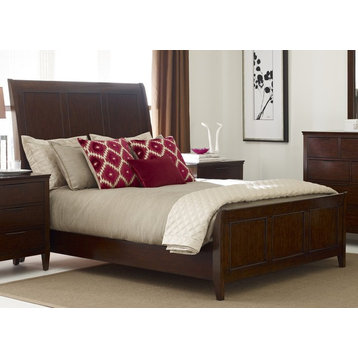 Emma Mason Signature Sandra Solid Wood Caris King Sleigh Bed in Amaretto