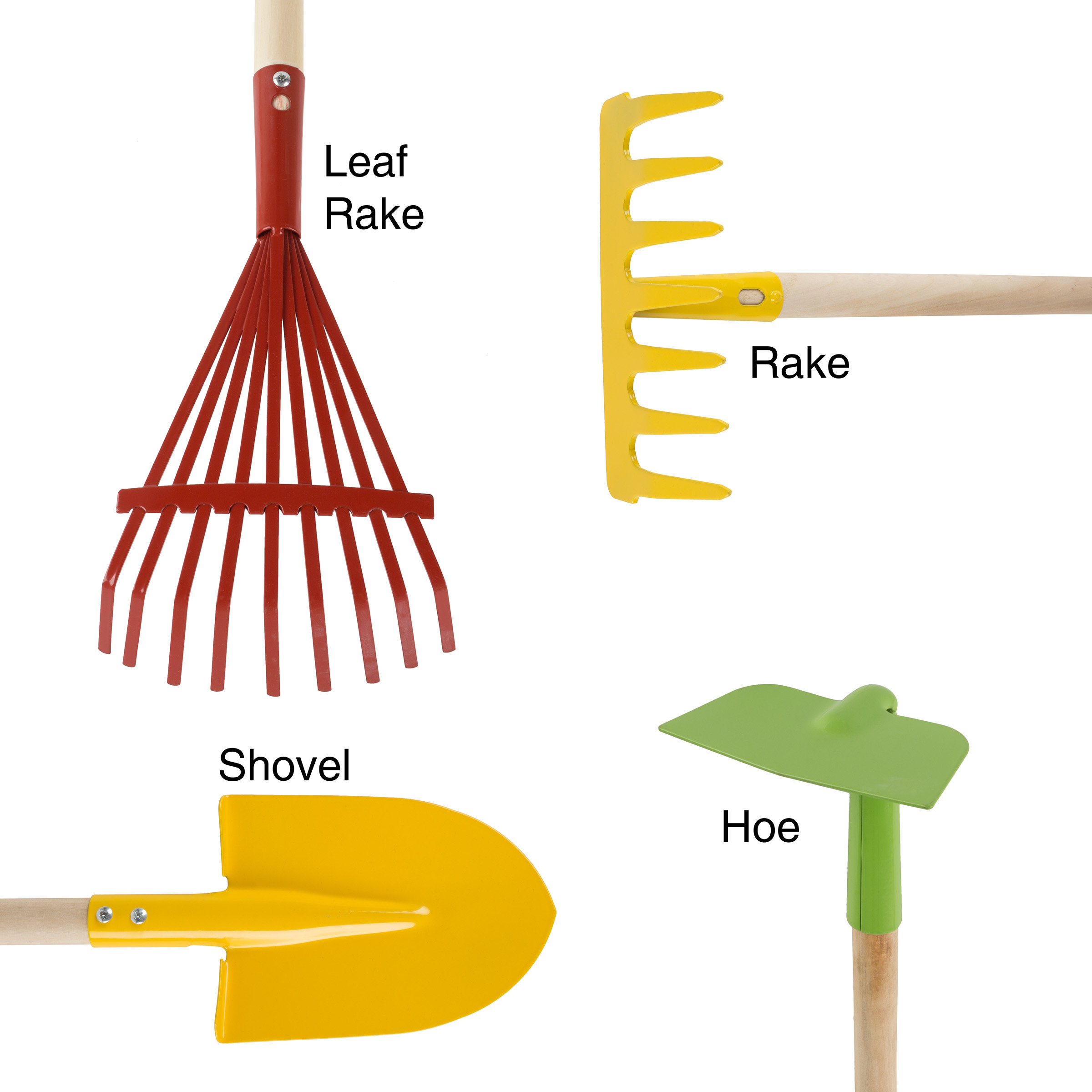 Kid's Garden Tool Set with Child Safe Shovel, Rake, Hoe and Rake by Hey ...