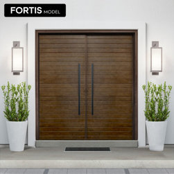 FORTIS - EXTERIOR GRADE FIBERGLASS DOOR MULTI HORIZONTAL PLANK WITH HORIZONTAL T - Interior Doors