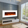 Ivory 50" Wide Wall Mounted Electric Fireplace, White