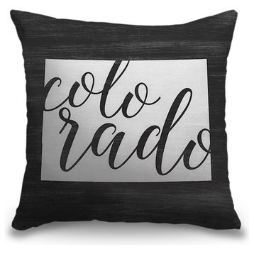 "Home State Typography - Colorado" Pillow 16"x16"