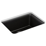 Kohler - Kohler Cairn Neoroc Undermount 1-Bowl Kitchen Sink With Rack, Matte Black - With soft French curves, the Cairn sink offers transitional style to suit contemporary and traditional kitchens alike. The Cairn sink is made of KOHLER Neoroc(R), a matte-finish composite material designed for extreme durability and unmatched beauty. Richly colored to complement any countertop, Neoroc resists scratches, stains, and fading and is highly heat- and impact-resistant. This sink includes a bottom sink rack to keep the surface looking new.