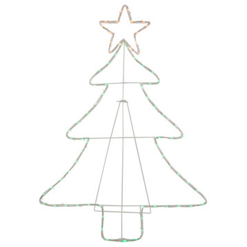 38.5" Lighted Christmas Tree Silhouette Outdoor Christmas Decor