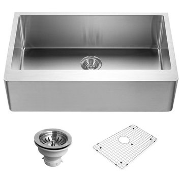 Houzer ENS-3020 Epicure 30" Single Basin 18 Gauge Kitchen Sink - Stainless