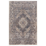 Jaipur Living - Vibe by Jaipur Living Langdon Medallion Blue and Gray Area Rug, 8'x10' - The vintage-inspired Athenian collection captures the elegance of neutral-toned patterns and melds Old World aesthetics with an updated and more transitional look. The Langdon rug boasts an ornate center medallion motif in hues of gray, light taupe, deep blue, and tan. Soft and subtly lustrous, this fine-lined design emulates the timeless style of a Turkish hand-knotted rug, but in a durable polyester and polypropylene power-loomed quality.