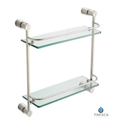 Fresca Magnifico 2 Tier Glass Shelf - Brushed Nickel FAC0146BN - Bathroom Accessories