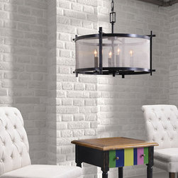 Zuo Gabbro Ceiling Lamp Antique Black Gold - SKU: 98338 - Pendant Lighting