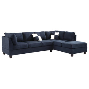 Midtown 2 Piece Sectional Set Transitional Sofas By Solana Micro Suede Sectional Navy Blue