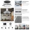 36" 380 CFM Ducted Island Range Hood with LED Lighting in Stainless Steel